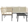 Sofá de jardín con cojines acero y textilene negro de , Conjuntos de jardín - Ref: Foro24-3283748, Precio: 338,13 €