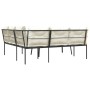 Sofá de jardín con cojines acero y textilene negro de , Conjuntos de jardín - Ref: Foro24-3283748, Precio: 338,13 €