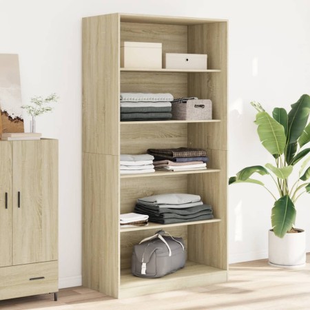 Schrank aus Sperrholz in Eiche Sonoma Farbe, 100x50x200 cm. von , Kleiderschränke - Ref: Foro24-3307731, Preis: 195,23 €, Rab...