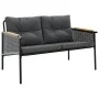Garden bench with black steel cushions 116 cm by , Garden sets - Ref: Foro24-4009303, Price: 173,25 €, Discount: %