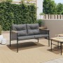Gartenbank mit schwarzen Kissen aus Stahl, 116 cm. von , Gartensets - Ref: Foro24-4009303, Preis: 176,31 €, Rabatt: %
