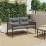 Gartenbank mit schwarzen Kissen aus Stahl, 116 cm. von , Gartensets - Ref: Foro24-4009303, Preis: 172,98 €, Rabatt: %
