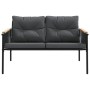 Garden bench with black steel cushions 116 cm by , Garden sets - Ref: Foro24-4009303, Price: 176,31 €, Discount: %
