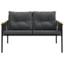 Garden bench with black steel cushions 116 cm by , Garden sets - Ref: Foro24-4009303, Price: 173,25 €, Discount: %