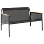 Garden bench with black steel cushions 116 cm by , Garden sets - Ref: Foro24-4009303, Price: 173,25 €, Discount: %