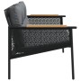 Gartenbank mit schwarzen Kissen aus Stahl, 116 cm. von , Gartensets - Ref: Foro24-4009303, Preis: 176,31 €, Rabatt: %
