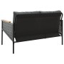 Gartenbank mit schwarzen Kissen aus Stahl, 116 cm. von , Gartensets - Ref: Foro24-4009303, Preis: 176,31 €, Rabatt: %