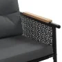 Garden bench with black steel cushions 116 cm by , Garden sets - Ref: Foro24-4009303, Price: 173,25 €, Discount: %