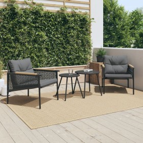 Garden chairs with cushions 2 units black steel by , Garden sets - Ref: Foro24-4009301, Price: 232,25 €, Discount: %