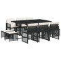 11-piece garden dining set with black synthetic rattan cushions by , Garden sets - Ref: Foro24-3210786, Price: 437,16 €, Disc...