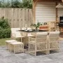 9-piece garden dining set with beige synthetic rattan cushions by , Garden sets - Ref: Foro24-3210778, Price: 399,15 €, Disco...