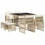 9-piece garden dining set with beige synthetic rattan cushions by , Garden sets - Ref: Foro24-3210778, Price: 399,15 €, Disco...