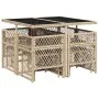 9-piece garden dining set with beige synthetic rattan cushions by , Garden sets - Ref: Foro24-3210778, Price: 399,15 €, Disco...