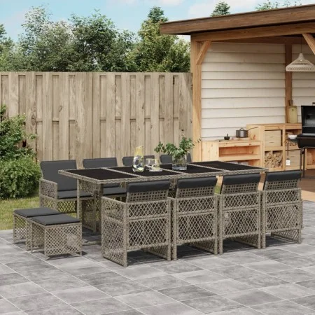 Garden dining set with 13-piece synthetic rattan gray cushions by , Garden sets - Ref: Foro24-3210800, Price: 753,50 €, Disco...