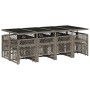 Garten-Essgruppe mit 13-teiligen Kissen aus grauem synthetischem Rattan. von , Gartensets - Ref: Foro24-3210800, Preis: 669,8...