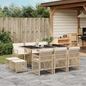 Garden dining set 11 pieces with beige synthetic rattan cushions by , Garden sets - Ref: Foro24-3210790, Price: 551,12 €, Dis...
