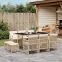 Garden dining set 11 pieces with beige synthetic rattan cushions by , Garden sets - Ref: Foro24-3210790, Price: 490,15 €, Dis...