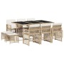 Garden dining set 11 pieces with beige synthetic rattan cushions by , Garden sets - Ref: Foro24-3210790, Price: 490,15 €, Dis...