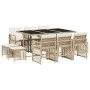 Garden dining set 11 pieces with beige synthetic rattan cushions by , Garden sets - Ref: Foro24-3210790, Price: 551,12 €, Dis...