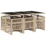 Set comedor de jardín 11 pzas con cojines ratán sintético beige de , Conjuntos de jardín - Ref: Foro24-3210790, Precio: 549,4...