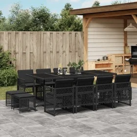 Garden dining set with 13-piece black synthetic rattan cushions by , Garden sets - Ref: Foro24-3210799, Price: 732,68 €, Disc...