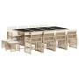 Garten-Essgruppe mit 13-teiligen Kissen aus synthetischem Rattan in Beige. von , Gartensets - Ref: Foro24-3210802, Preis: 678...