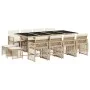 Garten-Essgruppe mit 13-teiligen Kissen aus synthetischem Rattan in Beige. von , Gartensets - Ref: Foro24-3210802, Preis: 760...