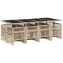 Garden dining set with 13-piece synthetic rattan beige cushions. by , Garden sets - Ref: Foro24-3210802, Price: 763,27 €, Dis...