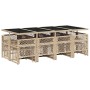 Garten-Essgruppe mit 13-teiligen Kissen aus synthetischem Rattan in Beige. von , Gartensets - Ref: Foro24-3210802, Preis: 678...