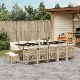 Garden dining set with 15-piece synthetic rattan beige cushions by , Garden sets - Ref: Foro24-3210814, Price: 900,53 €, Disc...