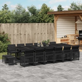 Garden furniture set 17 pieces with black synthetic rattan cushions by , Garden sets - Ref: Foro24-3210823, Price: 880,36 €, ...