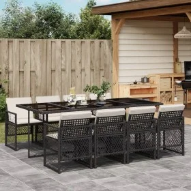 9-piece garden dining set with black synthetic rattan cushions by , Garden sets - Ref: Foro24-3210738, Price: 592,15 €, Disco...