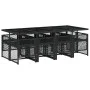 Set de comedor de jardín 9 pzas y cojines ratán sintético negro de , Conjuntos de jardín - Ref: Foro24-3210738, Precio: 593,6...
