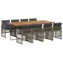 Garden dining set 9 pieces and gray synthetic rattan cushions by , Garden sets - Ref: Foro24-3210746, Price: 660,76 €, Discou...