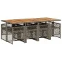 Garden dining set 9 pieces and gray synthetic rattan cushions by , Garden sets - Ref: Foro24-3210746, Price: 660,76 €, Discou...