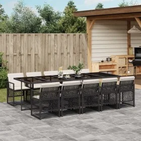 11-piece garden dining set with black synthetic rattan cushions by , Garden sets - Ref: Foro24-3210750, Price: 792,07 €, Disc...