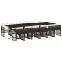 Set muebles de jardín 13 pzas y cojines ratán sintético marrón de , Conjuntos de jardín - Ref: Foro24-3210765, Precio: 755,20 €