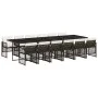 Set muebles de jardín 13 pzas y cojines ratán sintético marrón de , Conjuntos de jardín - Ref: Foro24-3210765, Precio: 955,52...