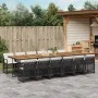 Set comedor de jardín con cojines 13 pzas ratán sintético negro de , Conjuntos de jardín - Ref: Foro24-3210771, Precio: 1,00 ...