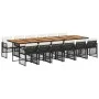Set comedor de jardín con cojines 13 pzas ratán sintético negro de , Conjuntos de jardín - Ref: Foro24-3210771, Precio: 1,00 ...