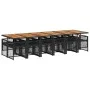 Set comedor de jardín con cojines 13 pzas ratán sintético negro de , Conjuntos de jardín - Ref: Foro24-3210771, Precio: 1,00 ...