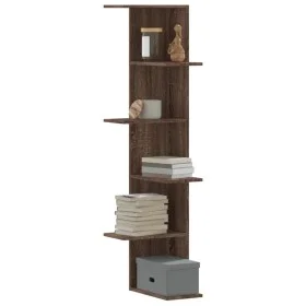 Corner wall shelf made of brown oak wood 36.5x36.5x140cm by , Shelves and shelves - Ref: Foro24-852633, Price: 53,35 €, Disco...