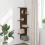 Corner wall shelf made of brown oak wood 36.5x36.5x140cm by , Shelves and shelves - Ref: Foro24-852633, Price: 53,46 €, Disco...