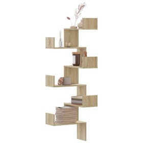 Corner wall shelf in Sonoma oak wood 45x45x147 cm by , Shelves and shelves - Ref: Foro24-852638, Price: 51,63 €, Discount: %