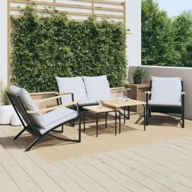Gartenmöbel-Set mit 5-teiligen schwarzen Stahlmöbeln und Kissen. von , Gartensets - Ref: Foro24-3283638, Preis: 627,13 €, Rab...