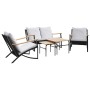 Gartenmöbel-Set mit 5-teiligen schwarzen Stahlmöbeln und Kissen. von , Gartensets - Ref: Foro24-3283638, Preis: 571,51 €, Rab...