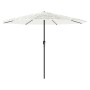 Sombrilla de jardín con poste de acero blanca 388x388x248 cm de , Sombrillas - Ref: Foro24-4005116, Precio: 116,60 €