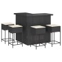Garden table and high stools 5 pieces with black PE rattan cushions by , Garden sets - Ref: Foro24-3261503, Price: 488,03 €, ...
