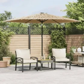 Garden umbrella with LED lights, brown steel pole, 288x288x225 cm. by , Umbrellas - Ref: Foro24-4005121, Price: 116,10 €, Dis...