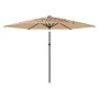 Sombrilla de jardín con LEDs poste acero marrón 288x288x225 cm de , Sombrillas - Ref: Foro24-4005121, Precio: 128,19 €, Descu...